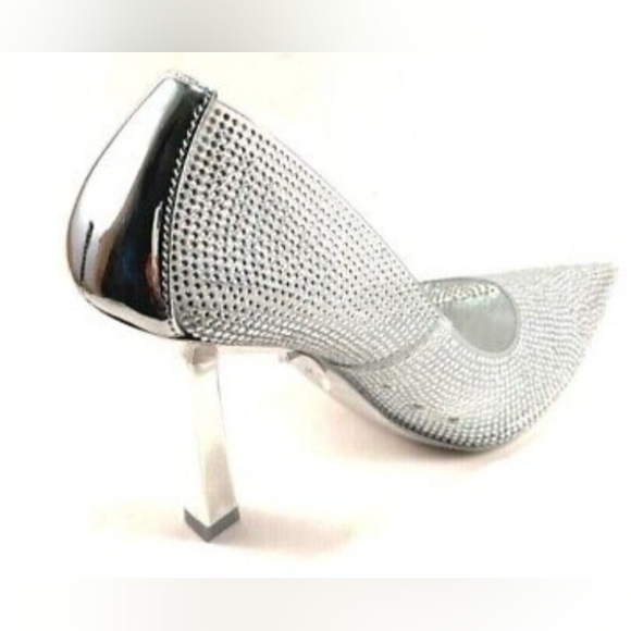 Steve Madden Martina-R Rhinestone Embellished Stiletto Pumps Silver SZ 7 NEW - Picture 3 of 16